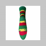 Ganja - tráva - Rasta ponožky unisex, materiál 95%polyester 5% elastan univerzálna veľkosť 35-42 farba zeleno-žlto-červená